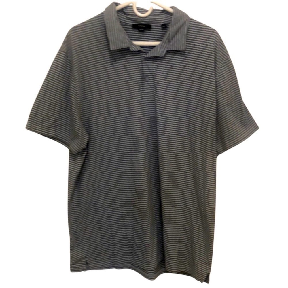 Vince Stripe Blue Gray Polo Shirt XXL